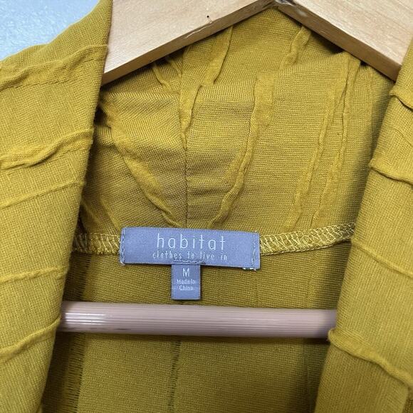 Habitat Steady Stream Linen Blend Tunic Top Size M Dijon Lagenlook Boho Artsy - Picture 5 of 7